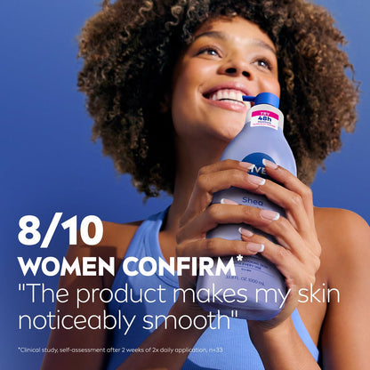 NIVEA Shea Nourish Body Lotion with Hyaluronic Acid – Practical Gift Set Staple for Women and Men, 33.8 Fl Oz Pump