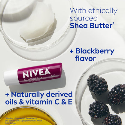 NIVEA Sheer Color Lip Balm 6-Pack – Affordable Holiday Gift Set for Her, Vegan Tinted Lip Care