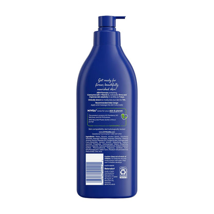 NIVEA Skin Firming Body Lotion with Q10 – Clean Beauty Staple for the Uncluttered Vanity, 16.9 Fl Oz