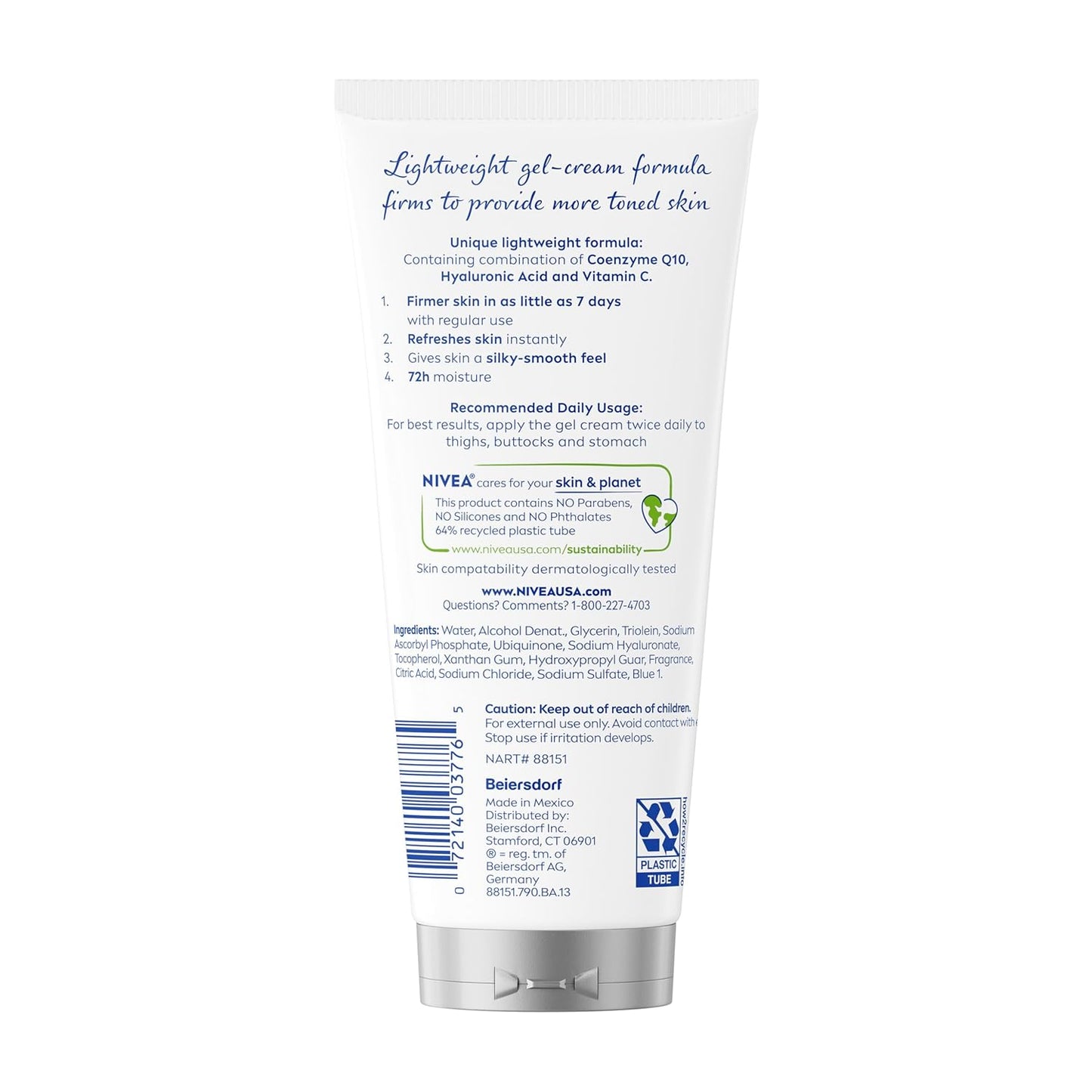 NIVEA Skin Firming & Toning Body Gel Cream – Q10 + Hyaluronic Acid for a Restorative Nightly Self-Care Ritual