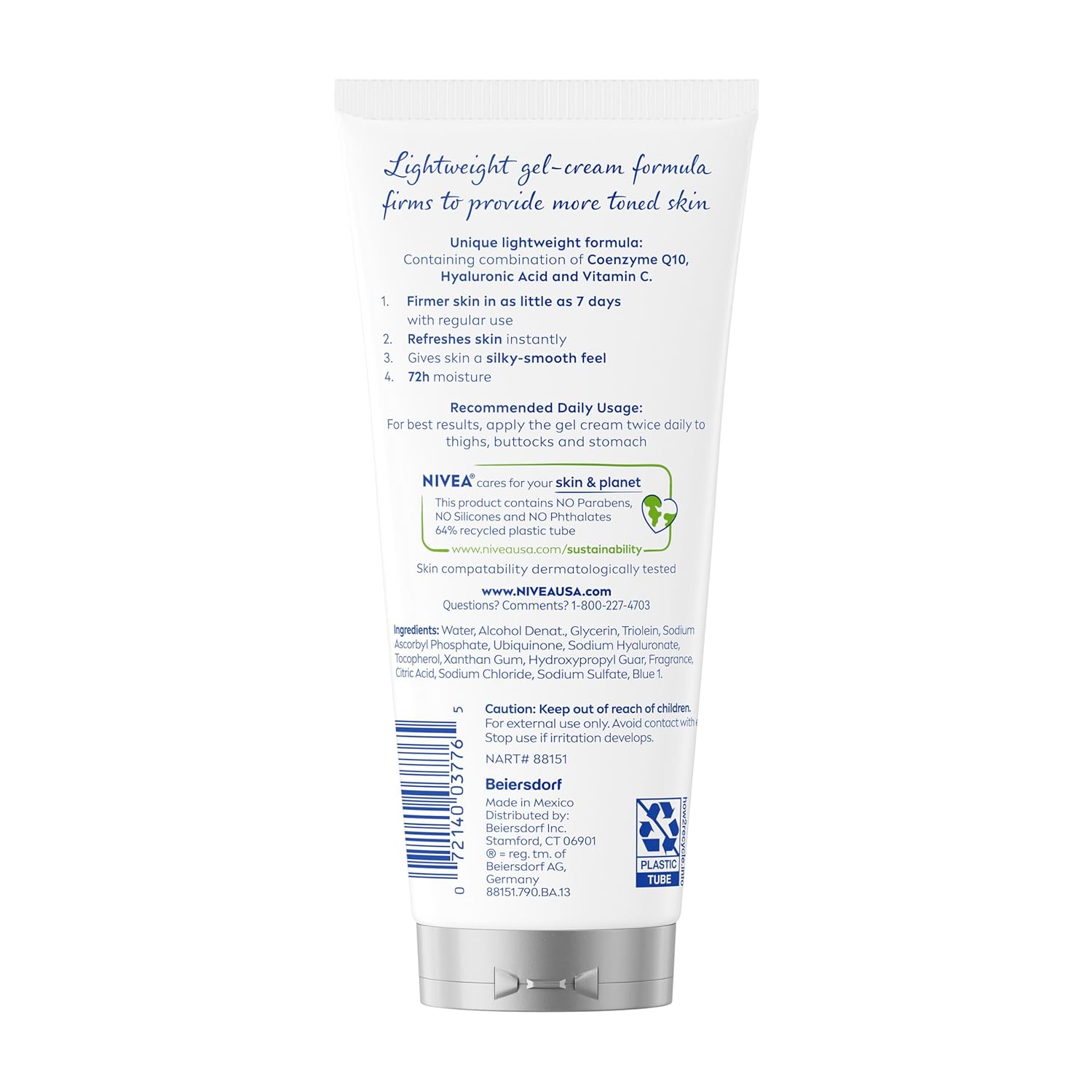 NIVEA Skin Firming & Toning Body Gel Cream – Q10 + Hyaluronic Acid for a Restorative Nightly Self-Care Ritual