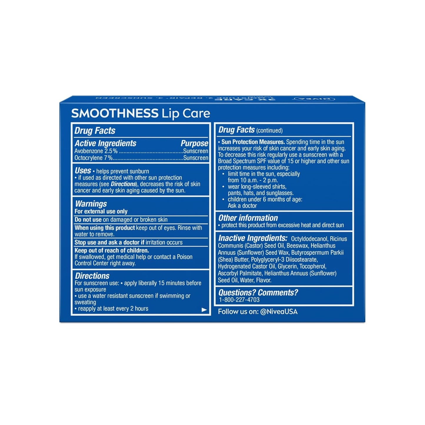 NIVEA Smoothness SPF 15 Lip Balm – Pocket-Sized Sunscreen Lip Care for Beach, Pool, and Hiking