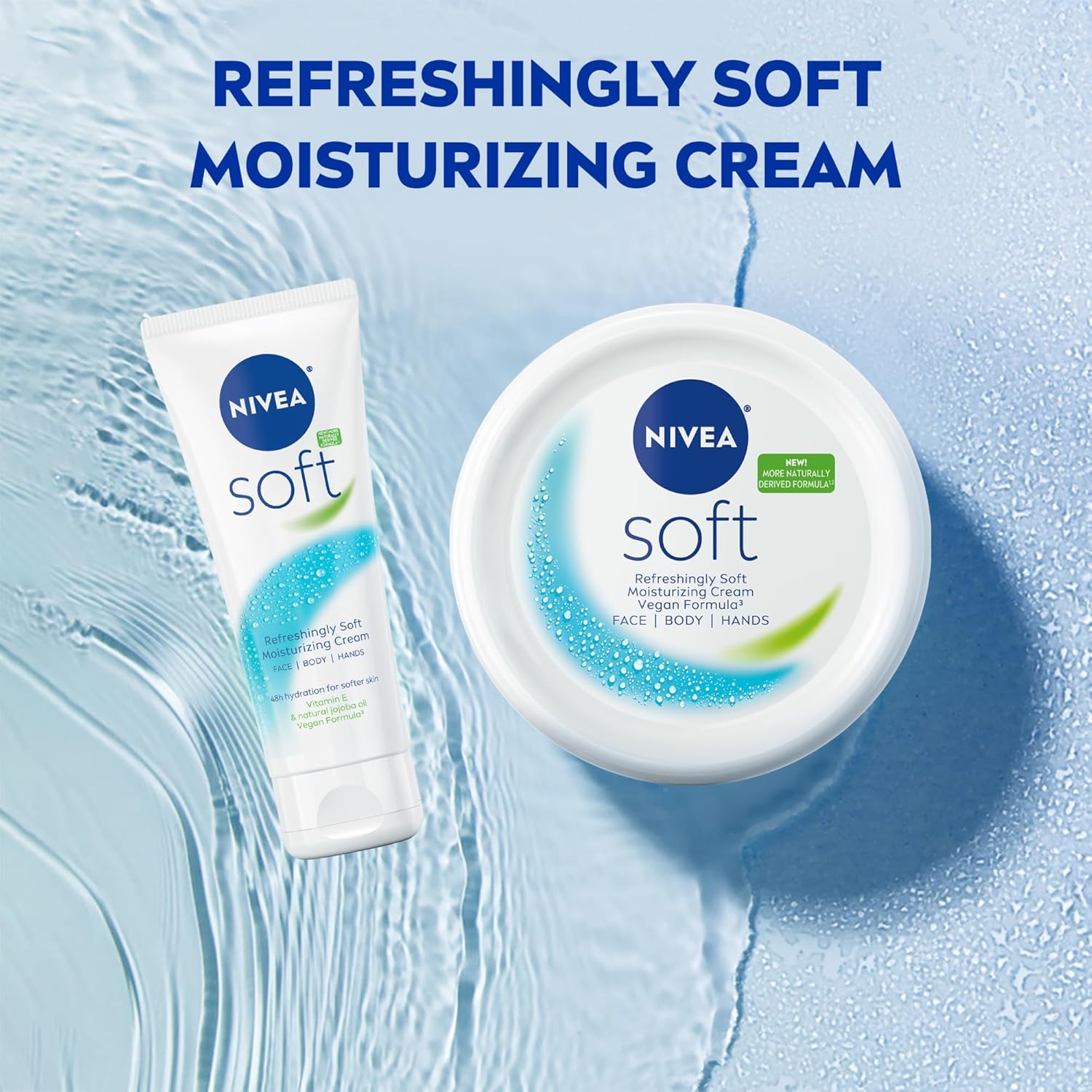 NIVEA Soft Moisturizing Cream – Post-Shower Self-Care Ritual for Full-Body Hydration, 16 Oz Jar