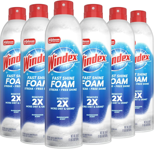 no-drip, ultra-cling foaming aerosol formula designed for vertical glass surfaces