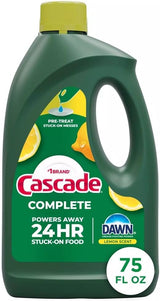 Cascade Complete Dishwasher Gel – Home Office Refresh, No Pre-Wash Grease Cutting