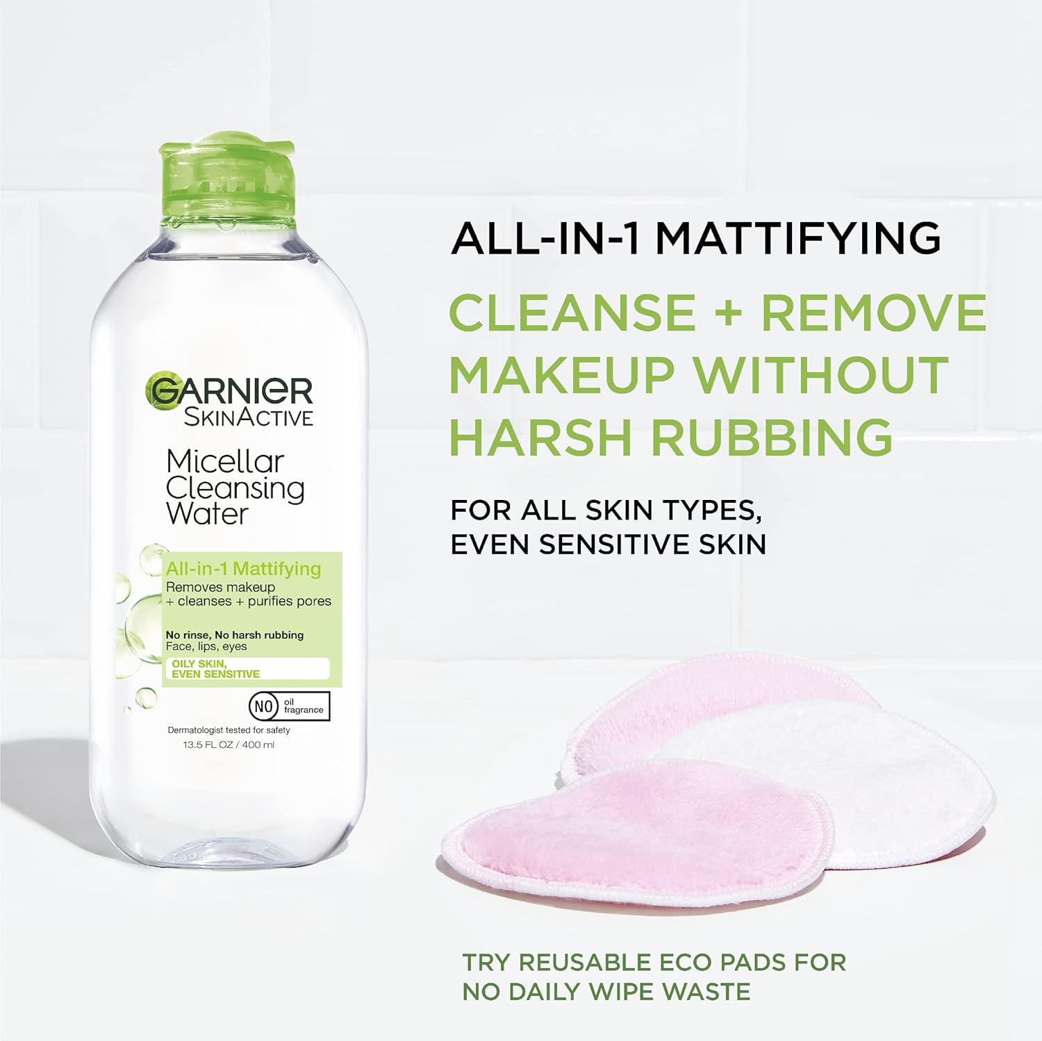 no-rinse, no-rub formula requiring only a saturated cotton pad