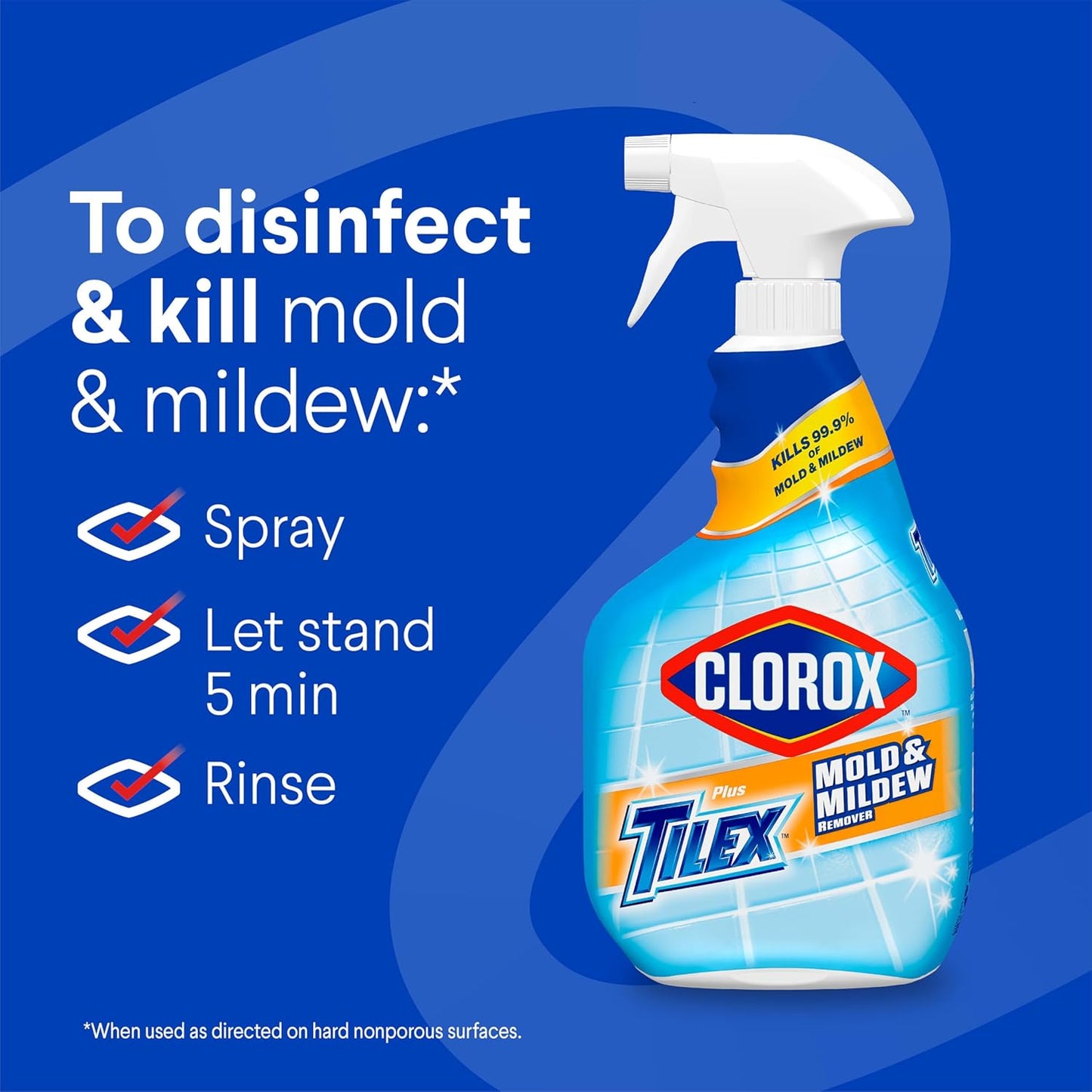 no-scrub application: spray, wait 5 minutes, rinse