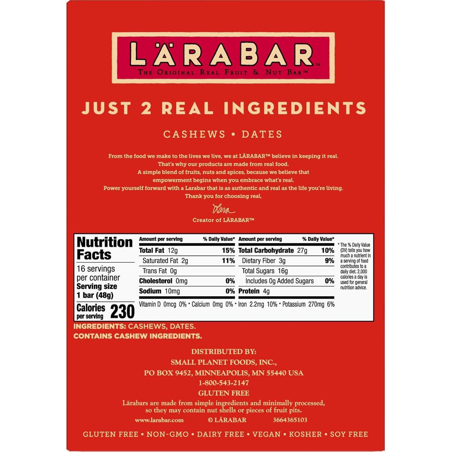 no sugar added (naturally sweetened by dates)