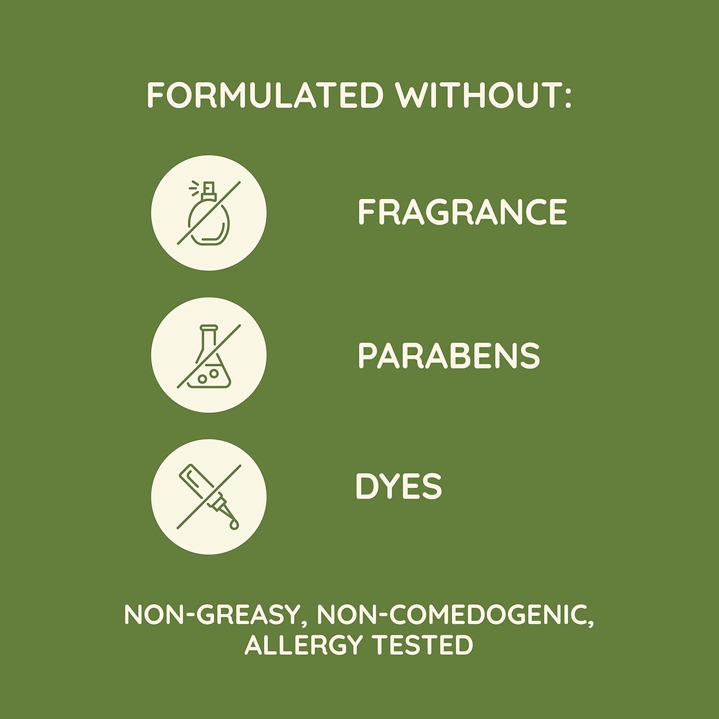 non-comedogenic and non-greasy lotion texture