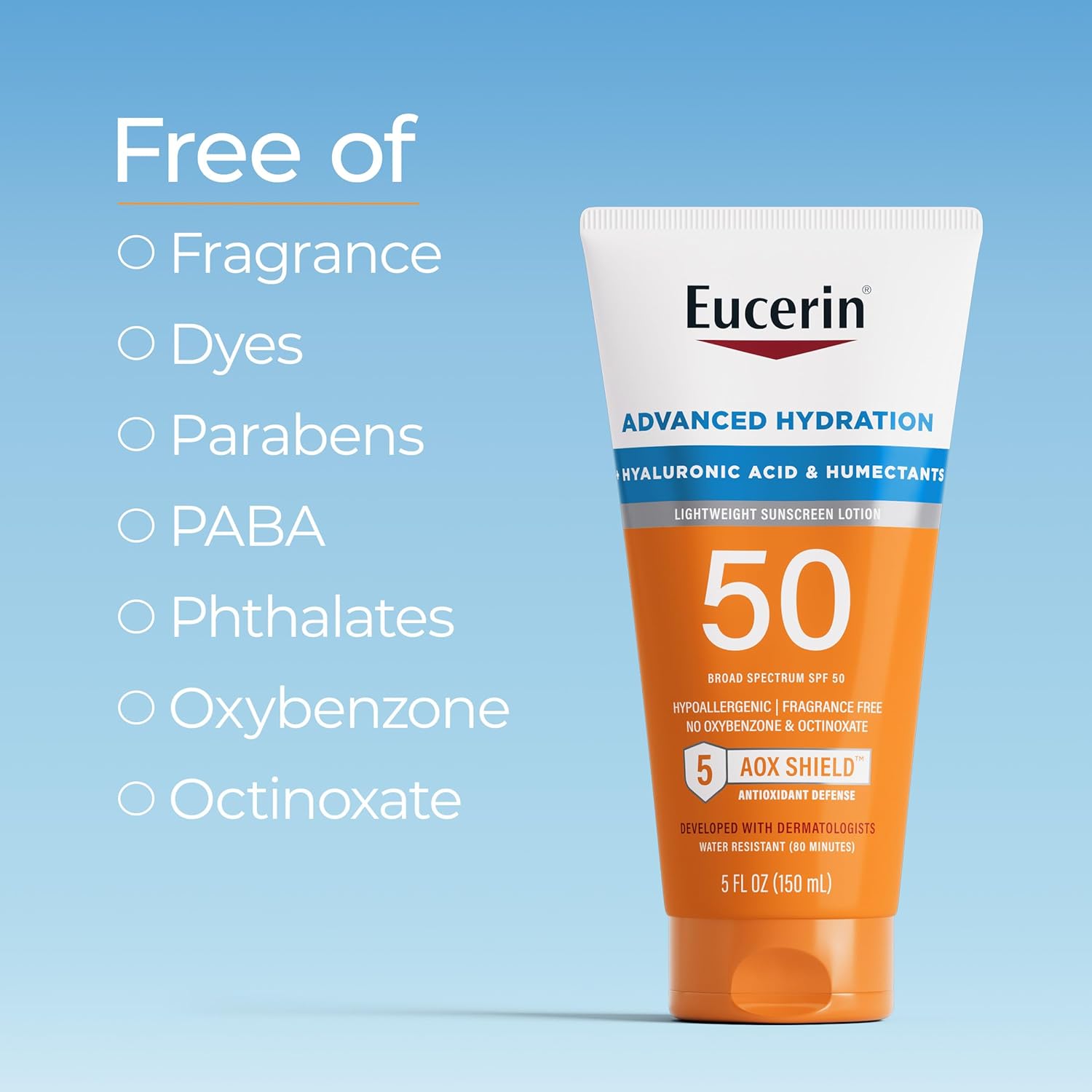 non-comedogenic, hypoallergenic lightweight lotion with invisible dry-touch finish