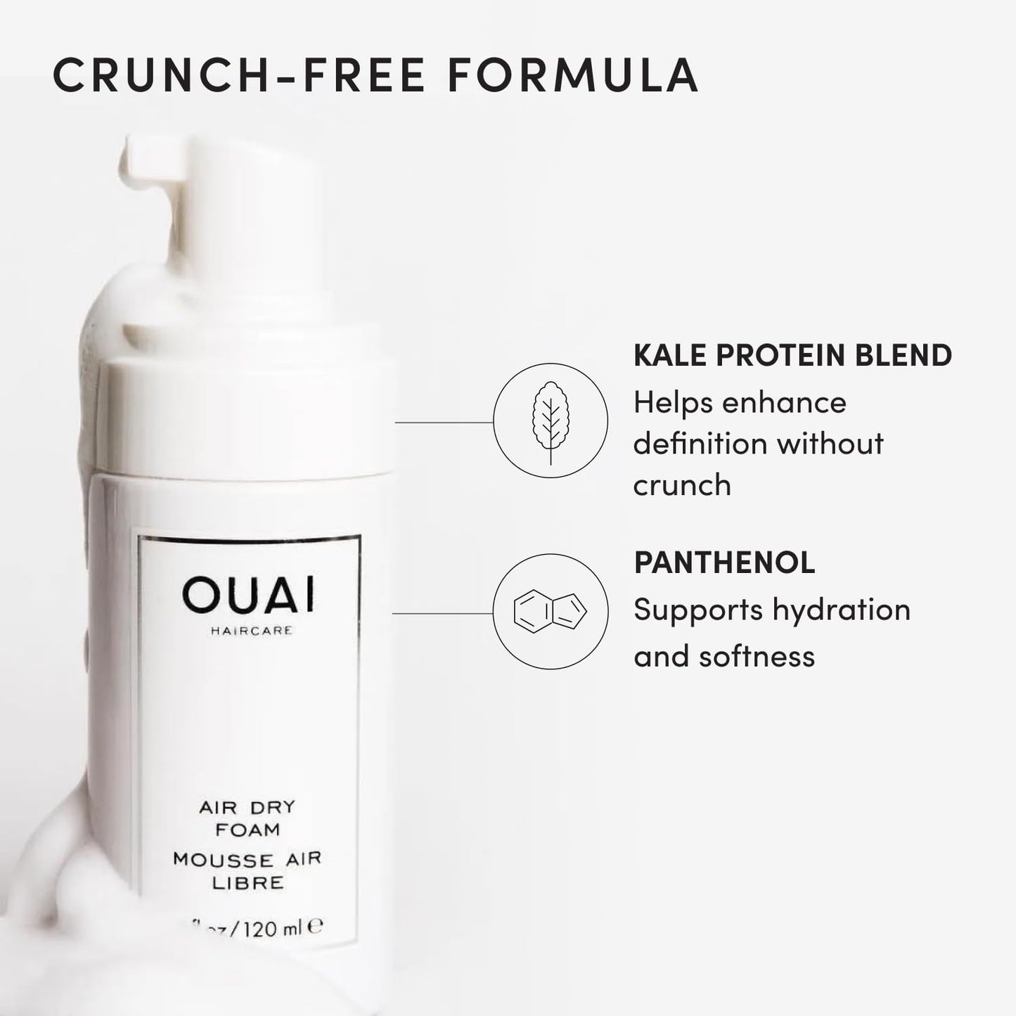 non-crunchy, soft-touch finish unlike traditional styling mousses