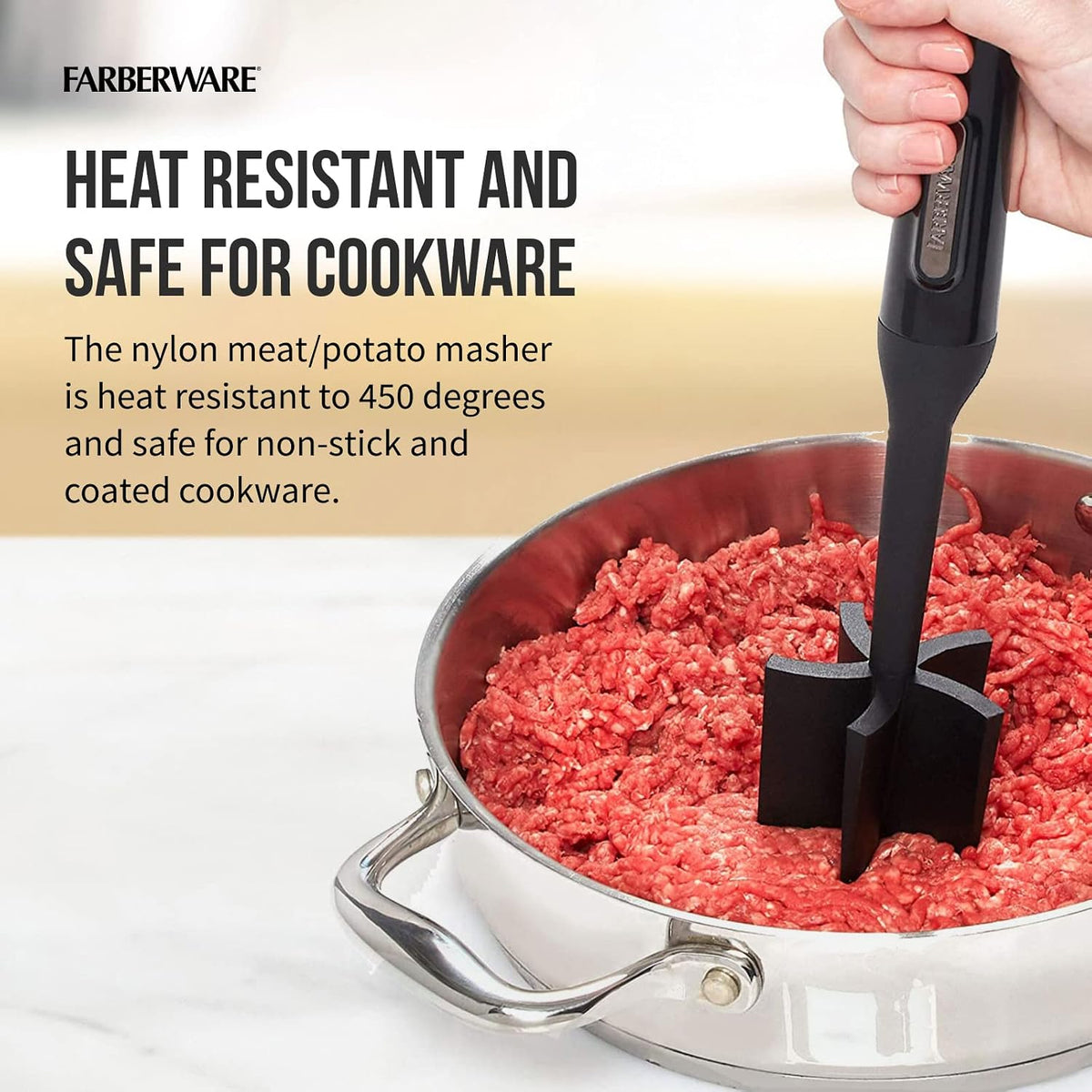 non-stick-safe material that won't scratch coated cookware