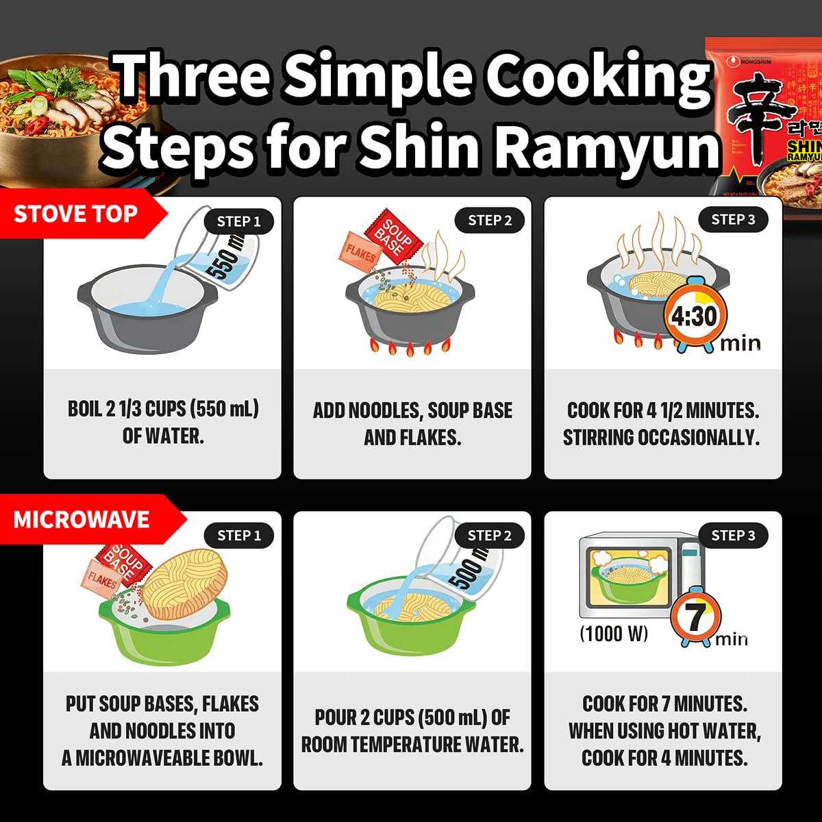 Nongshim Shin Ramyun Korean Instant Noodles – Fun Birthday Gift for Her, Quick Cozy Pantry Treat