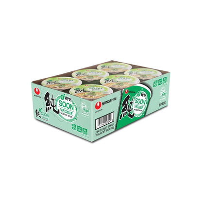 Nongshim Soon Veggie Cup Noodle – Quick Desk Lunch for Remote Workers, Microwaveable Vegan Meal Between Meetings