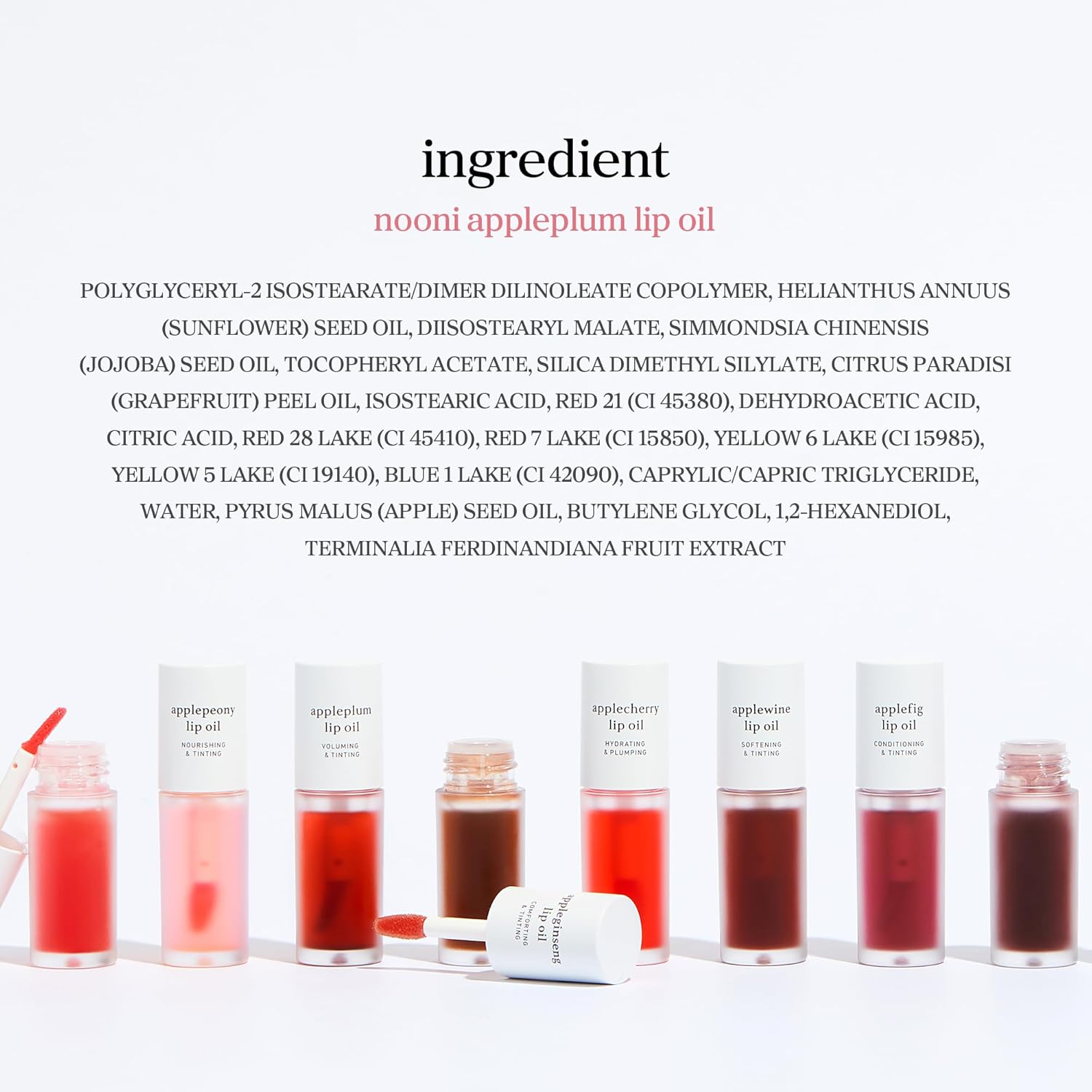 NOONI Korean Lip Oil – Appleplum | Clean Vanity Essential for One-Step Hydration and Tint