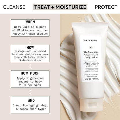nourishing shea butter base to hydrate and counteract aha dryness