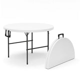 YSSZG Folding Table – 4FT Portable Picnic & Camping Table with Adjustable Height, Steel Frame for Patio and Tailgate