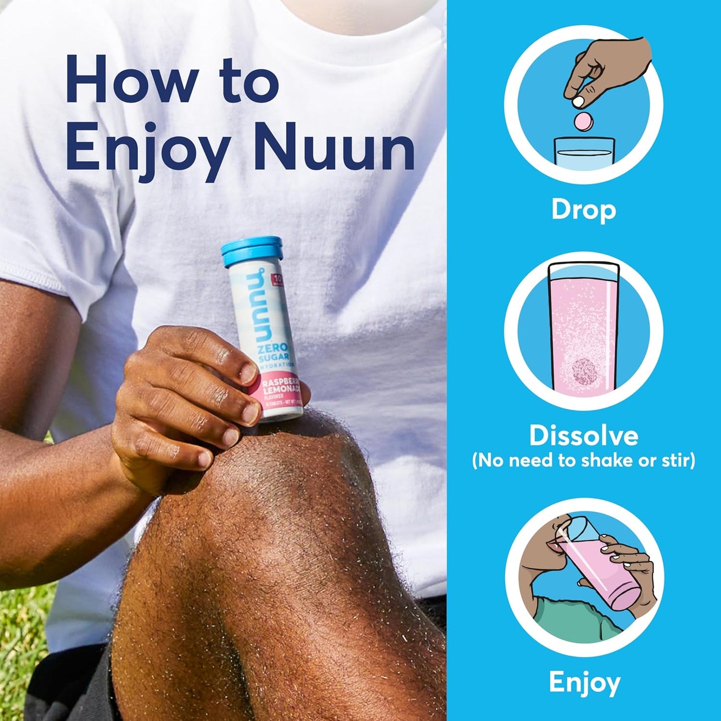 Nuun Zero Sugar Hydration Electrolyte Tablets – Daily Wellness Ritual for Mindful Hydrators, Five Electrolytes & Plant-Based Minerals