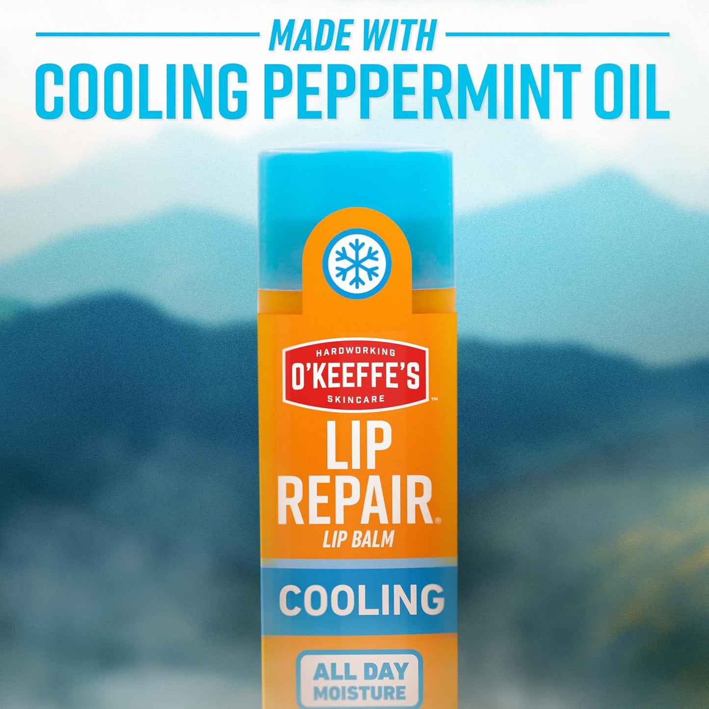 O'Keeffe's Lip Repair Cooling Balm – Hypoallergenic Lip Care Safe for Diabetes and Sensitive Skin, Twin Pack
