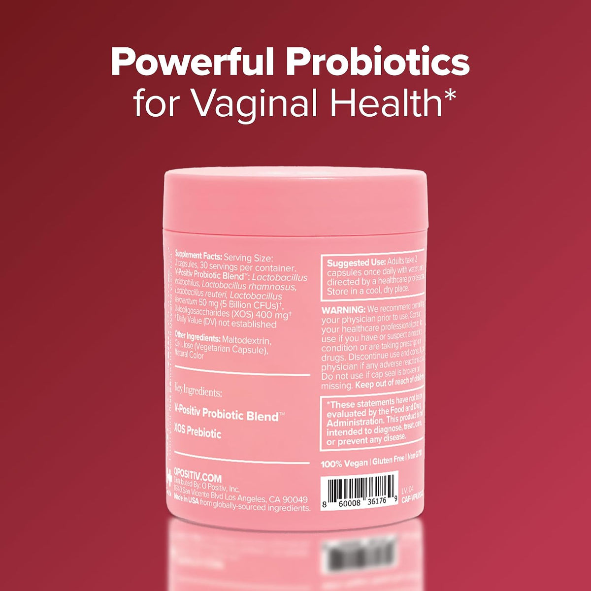 O Positiv URO Vaginal Probiotics – Thoughtful Self-Care Gift for Her, 30-Day Supply