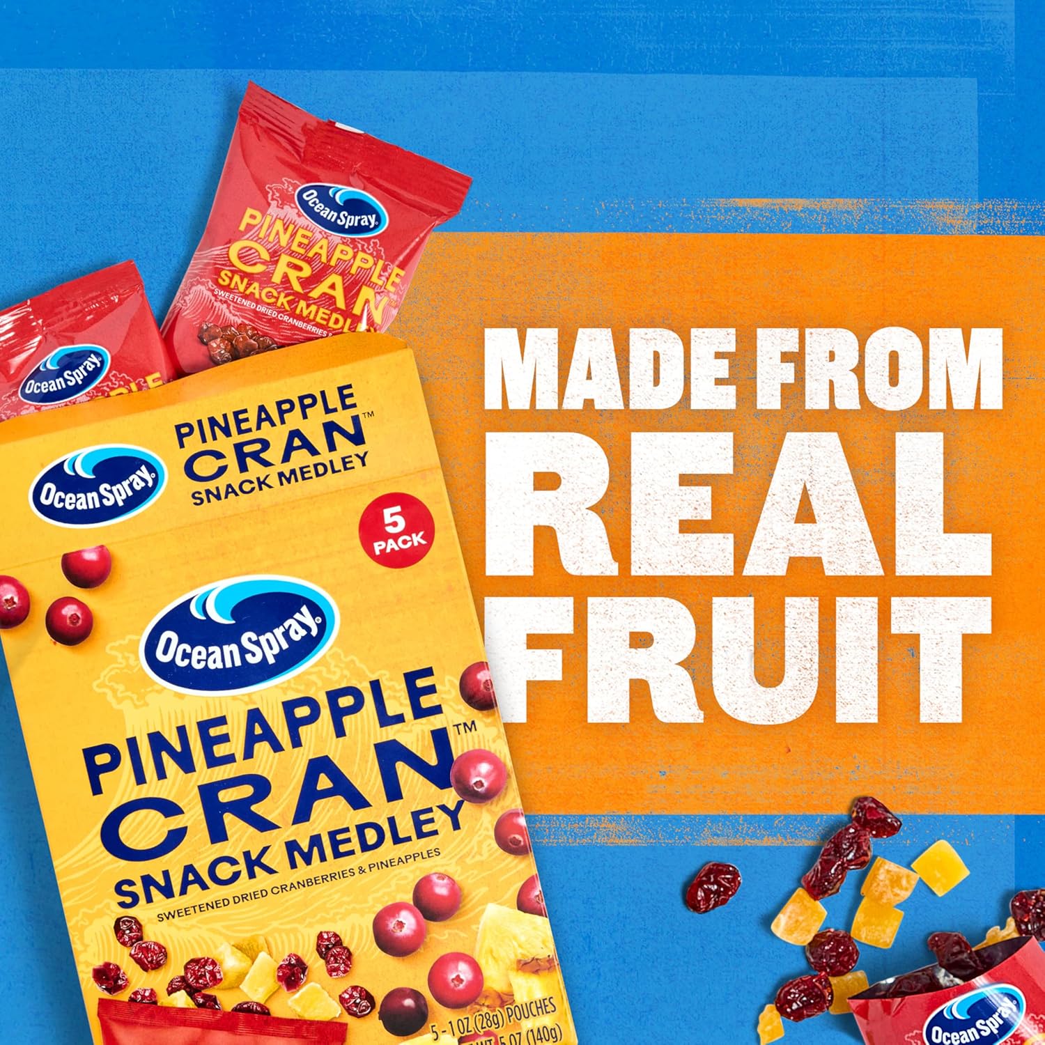 Ocean Spray Cran™ Snack Medley – School Lunch Box Pouch Pack for Kids, No Added Sugar Needed