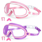 Seago Swim Goggles 2 Pack – Colorful Birthday Gift for Kids, Anti-Fog UV Protection Goggles for Summer Fun