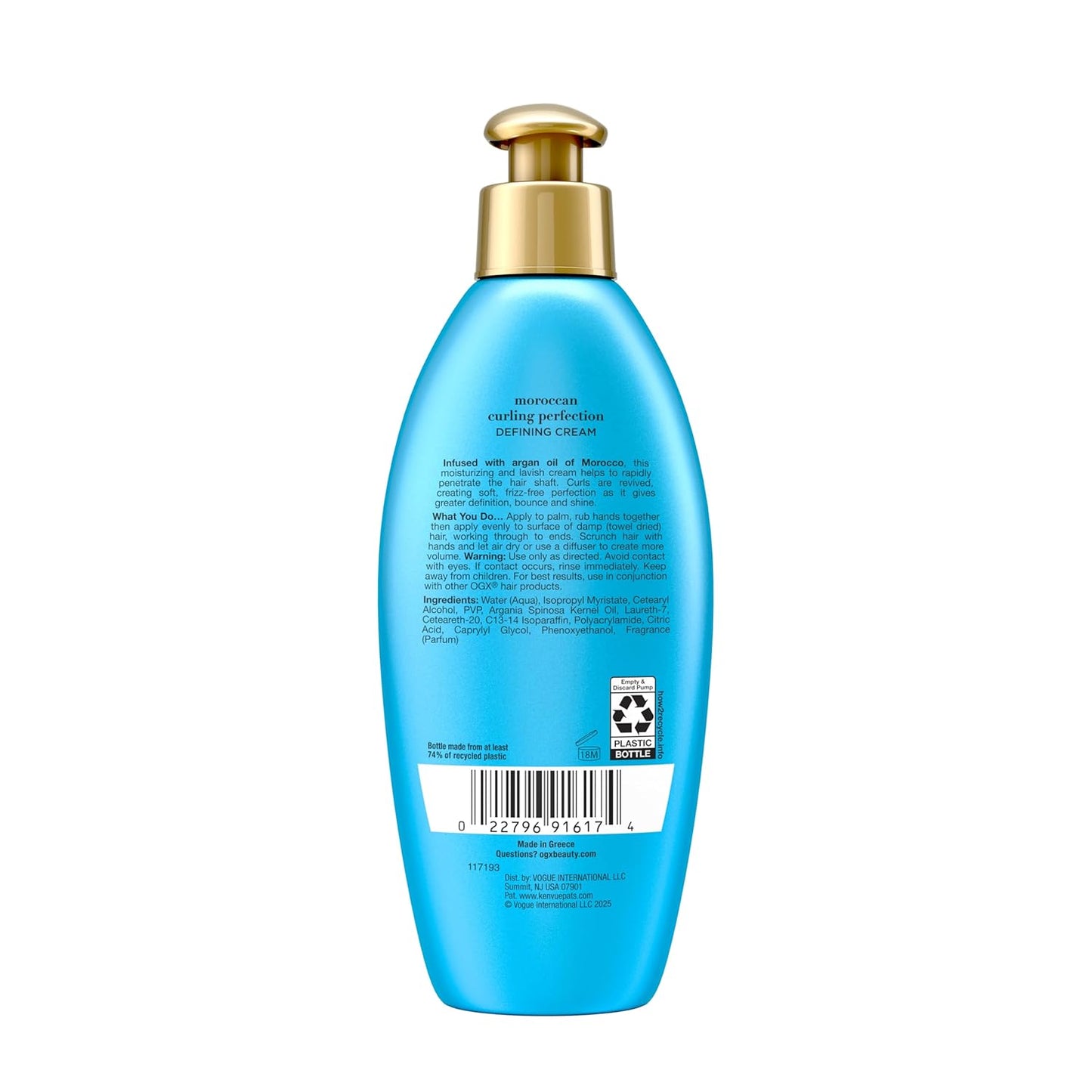 OGX Argan Oil of Morocco Curl Cream – Long-Lasting Mood-Setting Fragrance for Curl Definition and Frizz Control