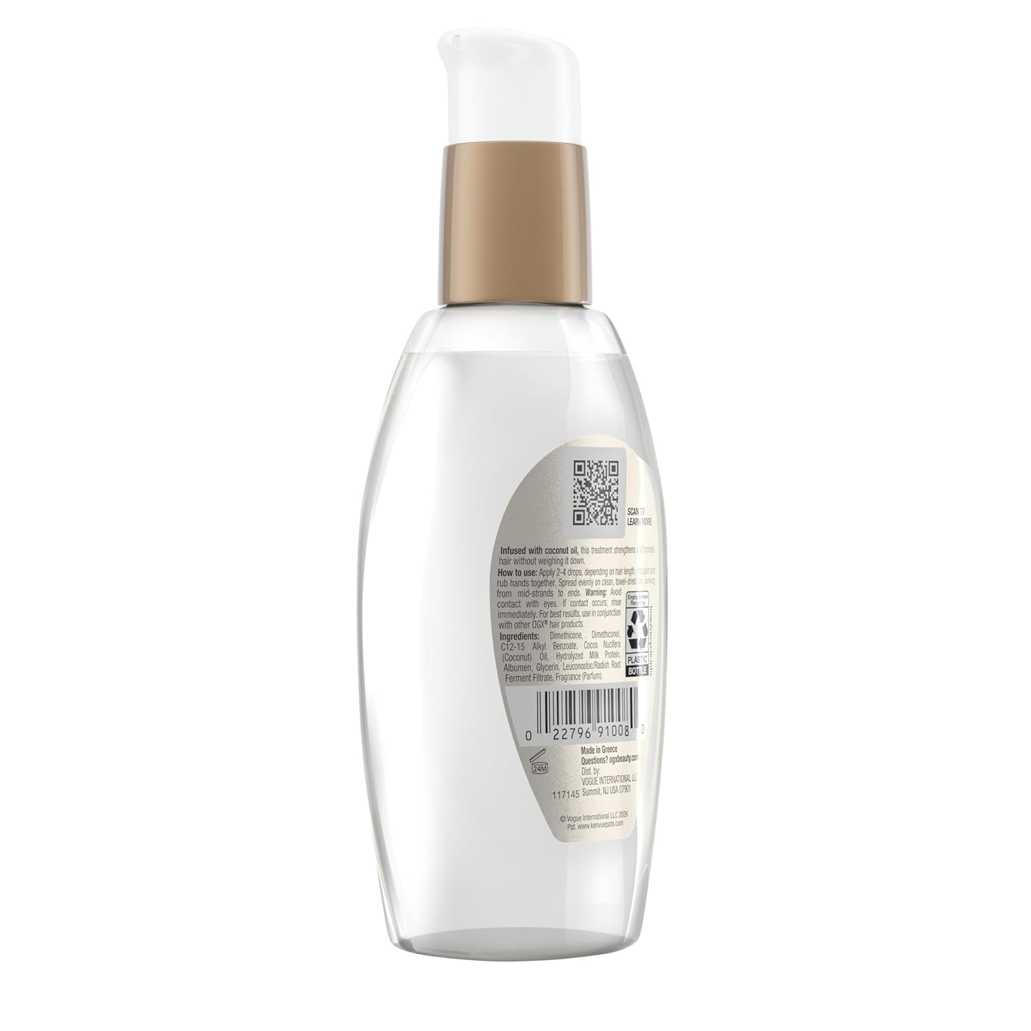 OGX Coconut Milk Anti-Breakage Serum, 4 Fl Oz – Fragrance-Rich Leave-In Serum for an Indulgent Sensory Self-Care Moment