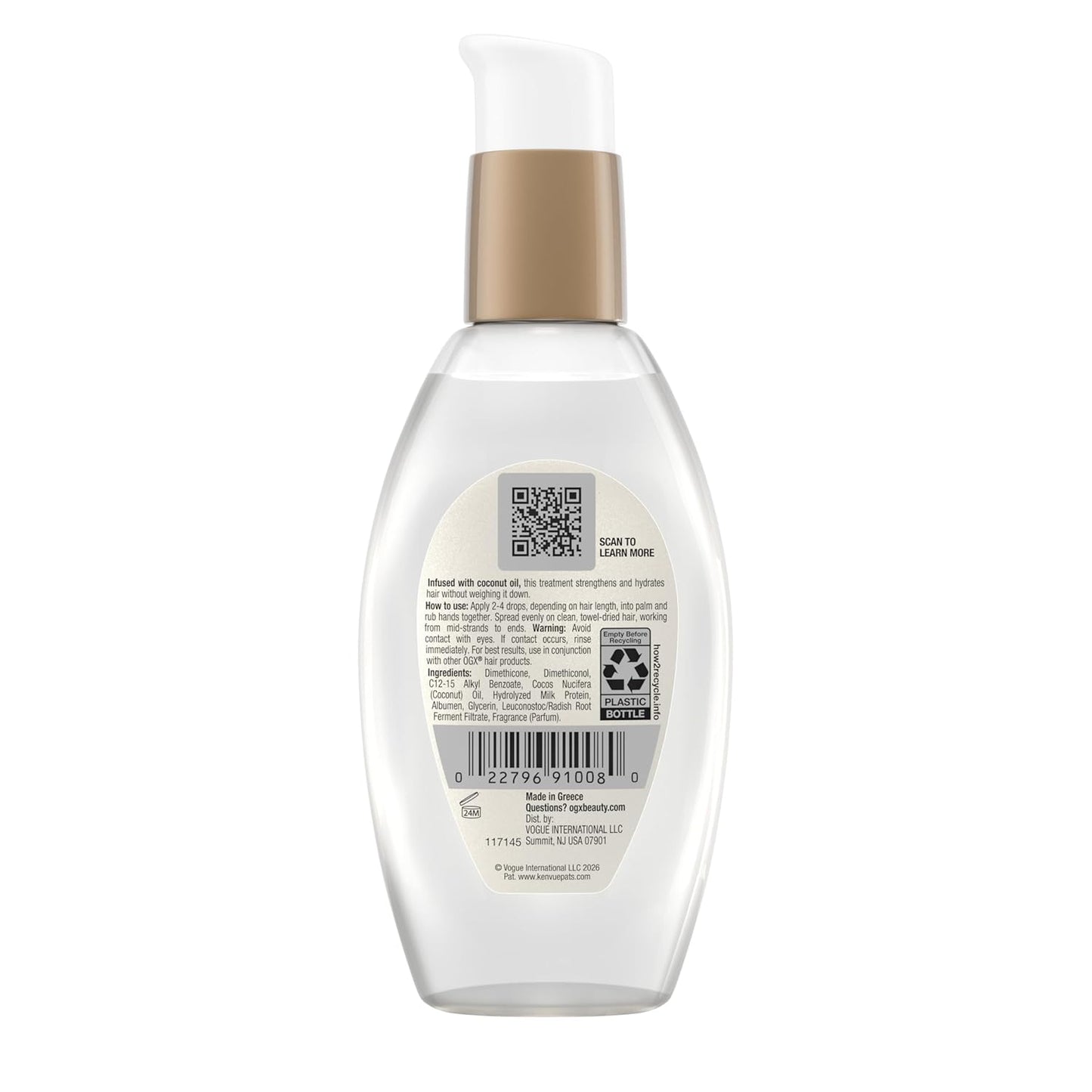 OGX Coconut Milk Anti-Breakage Serum, 4 Fl Oz – Fragrance-Rich Leave-In Serum for an Indulgent Sensory Self-Care Moment