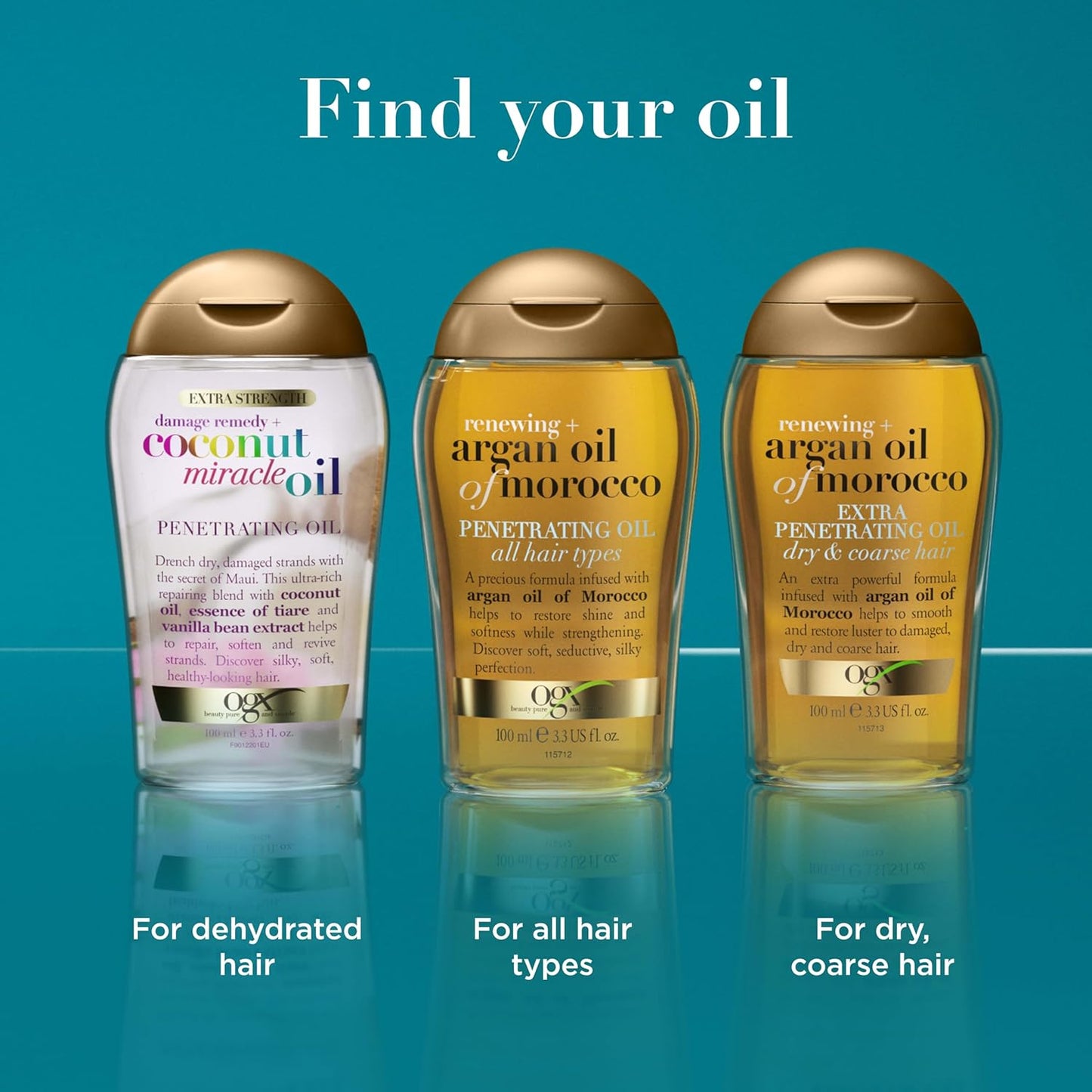 OGX Coconut Miracle Oil – Bedtime Hair Ritual for Dry, Frizzy Strands, 3.3 Fl Oz