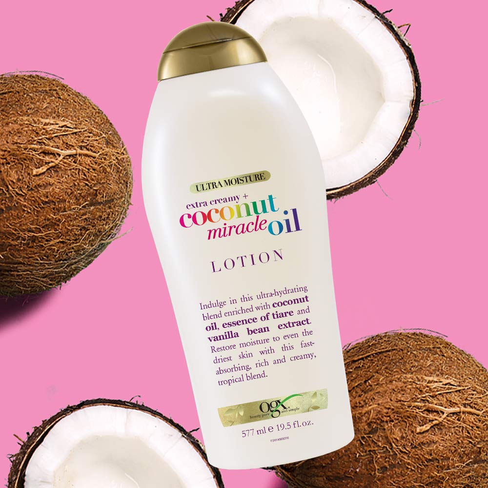 OGX Coconut Miracle Oil Body Lotion – Rich Post-Shower Moisturizer for Daily Nightly Body Care and Bath Time Wellness Ritual
