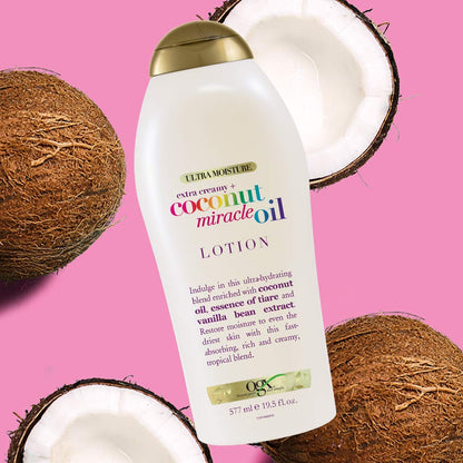 OGX Coconut Miracle Oil Body Lotion – Tropical Vanilla Scent Lotion for Meditation Room and Yoga Space Aromatherapy Ritual