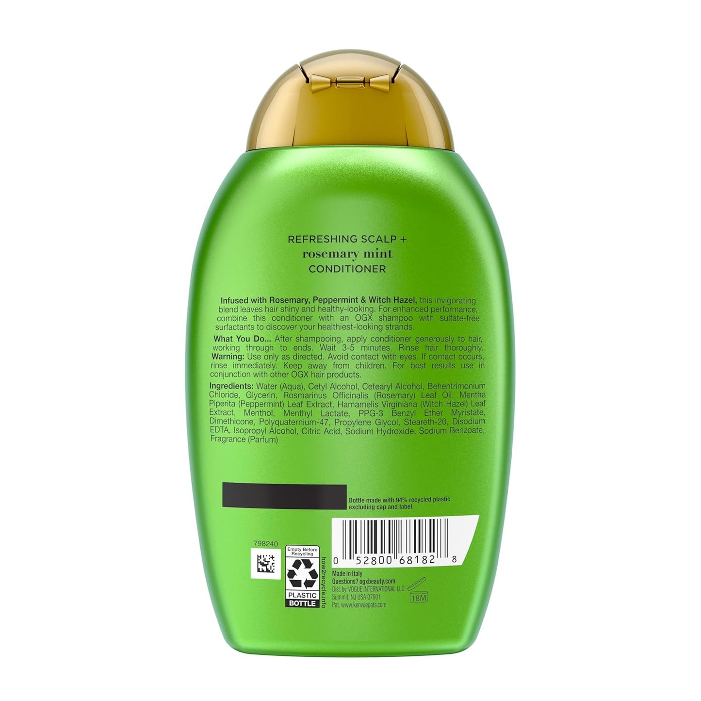 OGX Extra Strength Rosemary Mint Conditioner – Self-Care Scalp Care for Oily Hair, Daily Nourishing Ritual