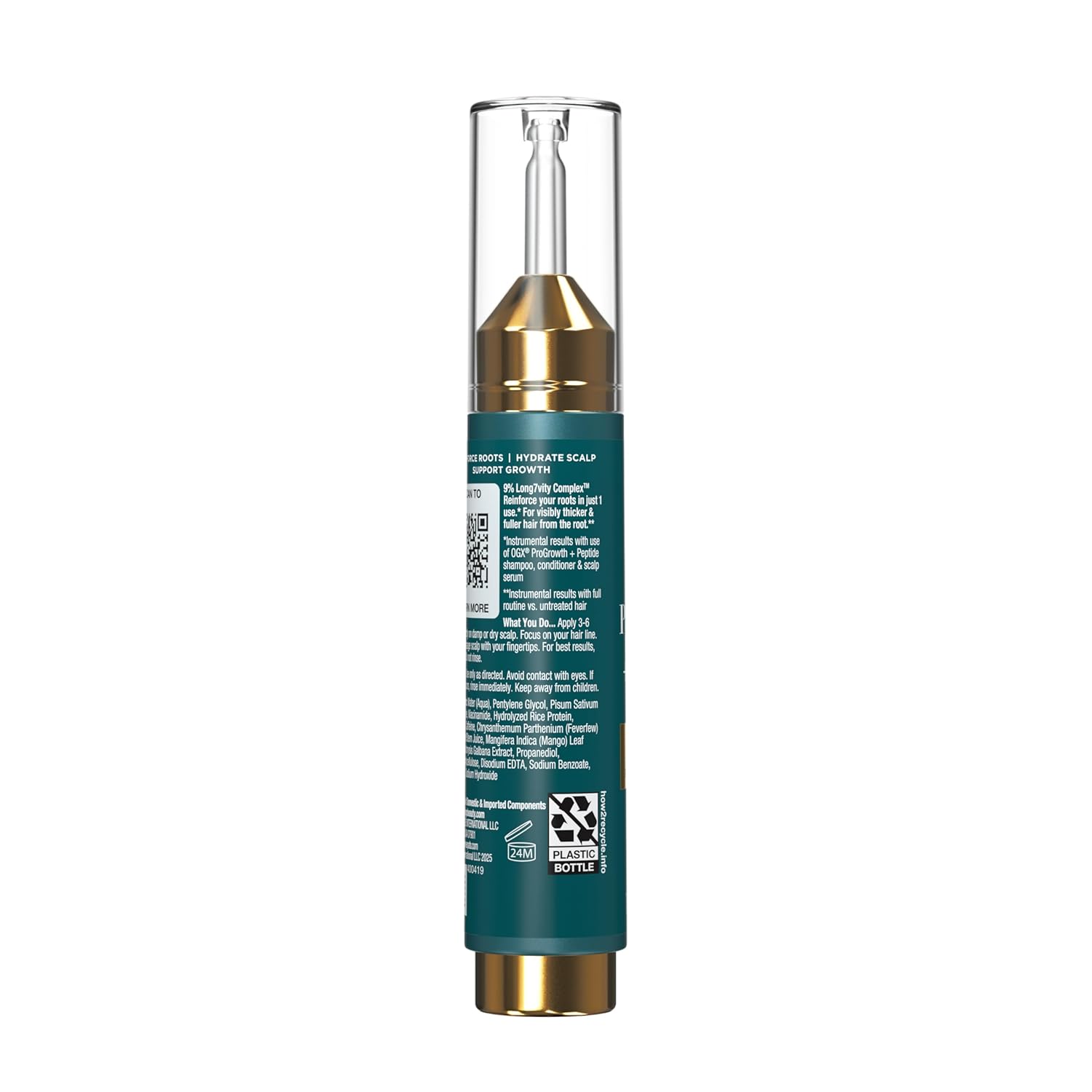 OGX ProGrowth + Peptide Scalp Serum – Wellness Bath-Time Ritual, Peptide-Rich Leave-In Root Treatment