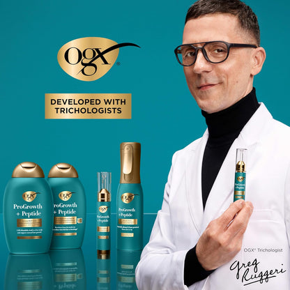 OGX ProGrowth + Peptide Serum Mist – Single-Step Heat Defense for a Streamlined Styling Shelf, 6.5 fl oz