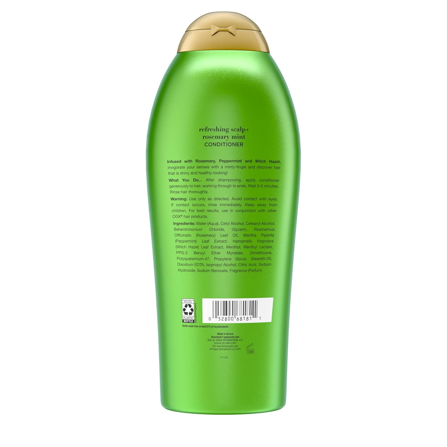 OGX Refreshing Scalp + Rosemary Mint Conditioner – Mindful Shower Ritual for Oily Hair, 25.4 fl oz