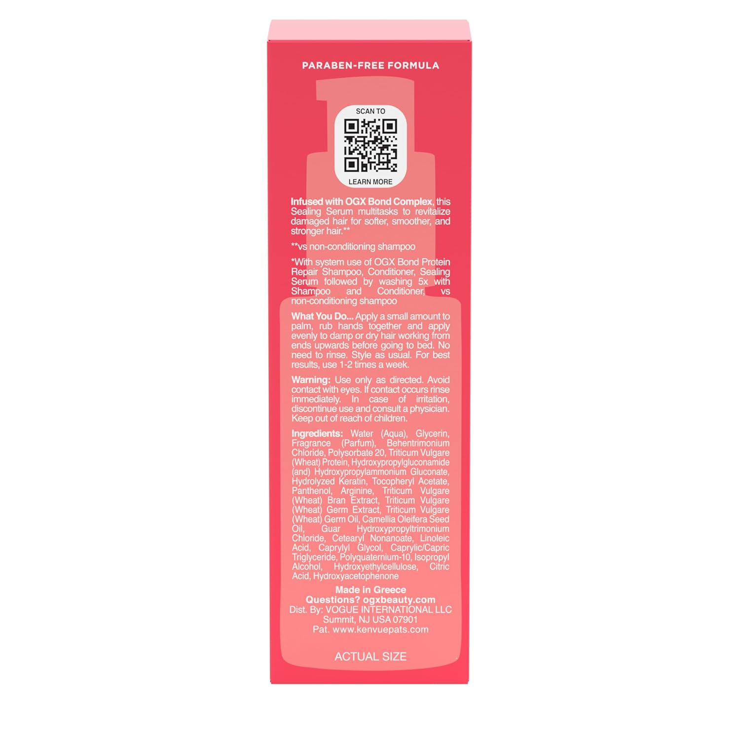 OGX Repair & Protect Bond Serum – One-Step No-Rinse Leave-In for Intentional, Less-Is-More Hair Care
