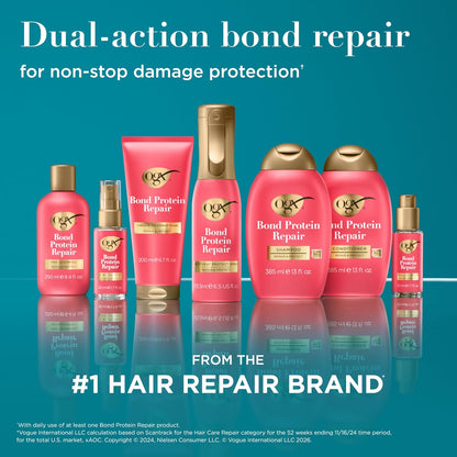 OGX Repair & Protect Weightless Heat Protect Mist – Elevated Bond Protein Repair Gift-Ready Hair Care, 6.5 fl oz