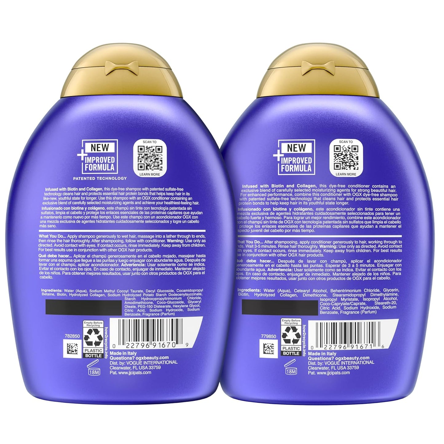 OGX Thick & Full + Biotin and Collagen – Wind-Down Shower Ritual Set for Fine, Thinning Hair, Sulfate-Free Volumizing 2-Pack
