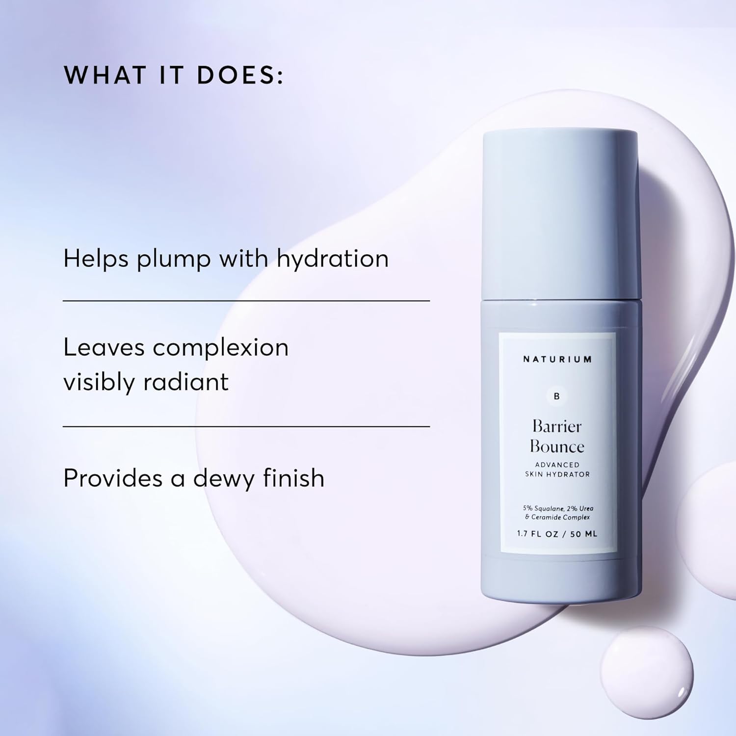 oil-serum hybrid format providing dewy, non-greasy finish