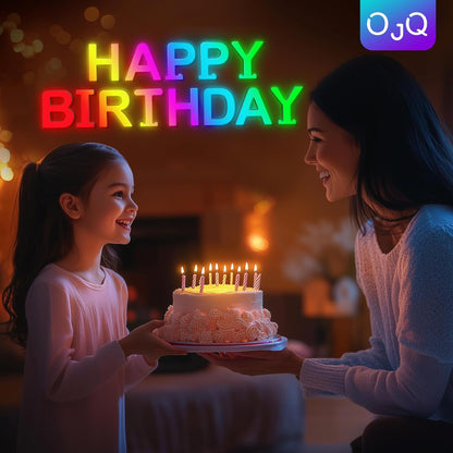 OJQ LED Marquee Letters – Child-Friendly Nursery and Playroom Light with No Flame and No Wax