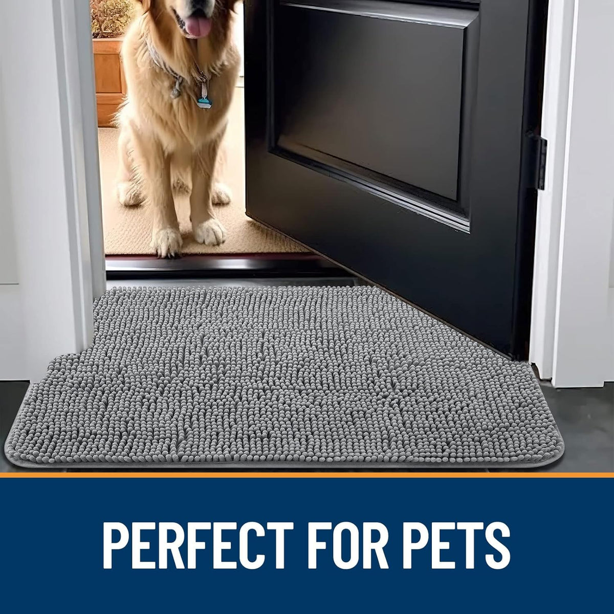 OLANLY Absorbent Dog Bath Mat – Quick-Drying Chenille Mat That Warms Paws After Rainy Walks, Comfort for Anxious Pets