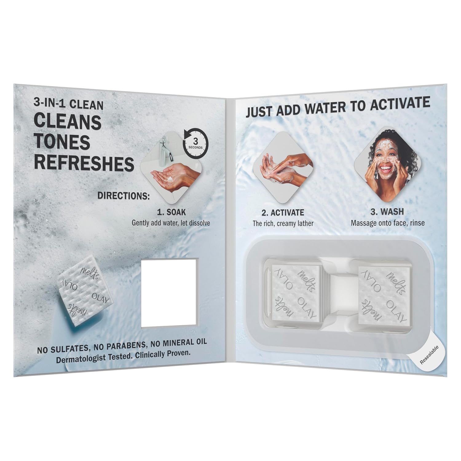 Olay Cleansing Melts Vitamin C – 8-Ingredient Cleanser for Intentional Minimalist Skincare Routines, Sensitive Skin
