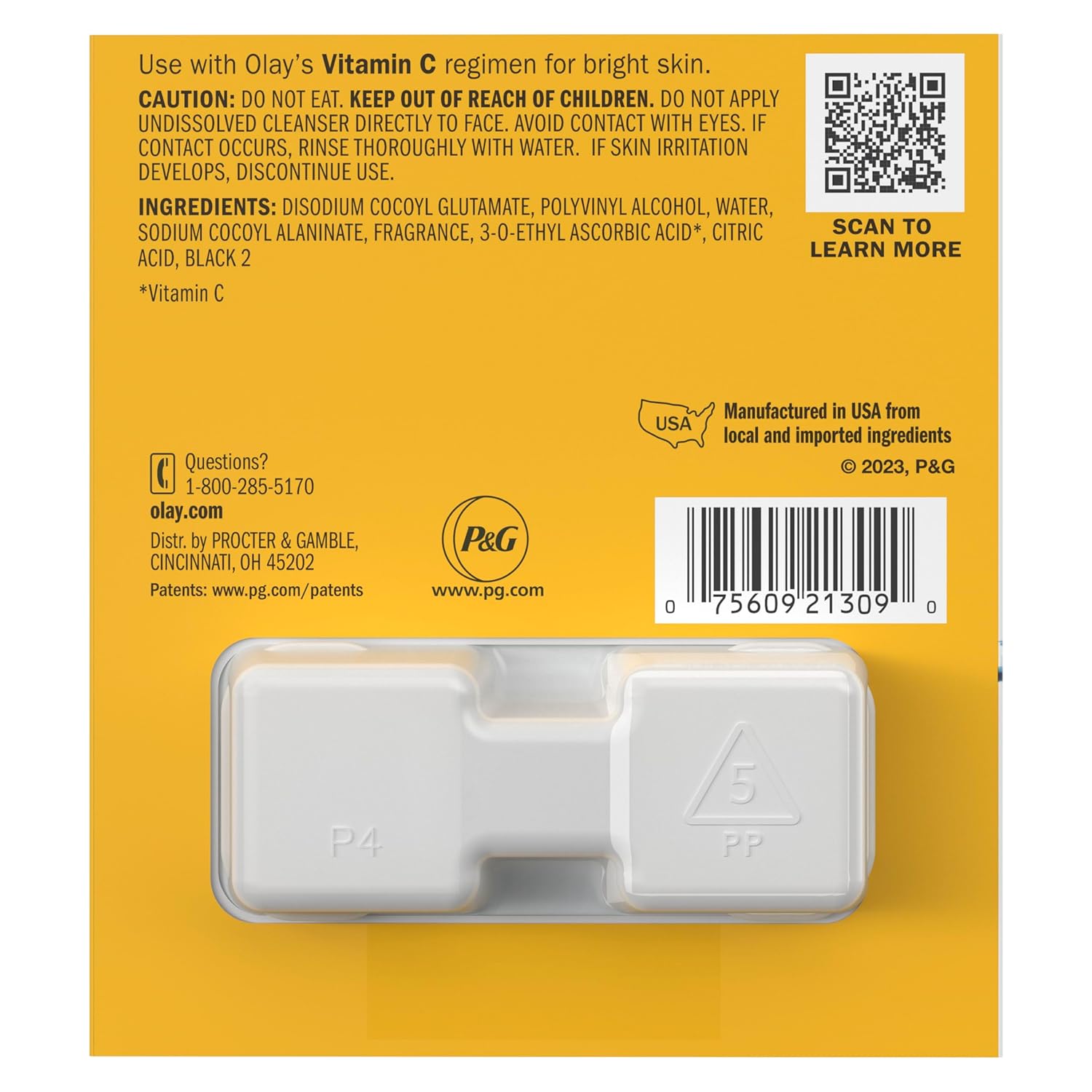 Olay Cleansing Melts Vitamin C – 8-Ingredient Cleanser for Intentional Minimalist Skincare Routines, Sensitive Skin