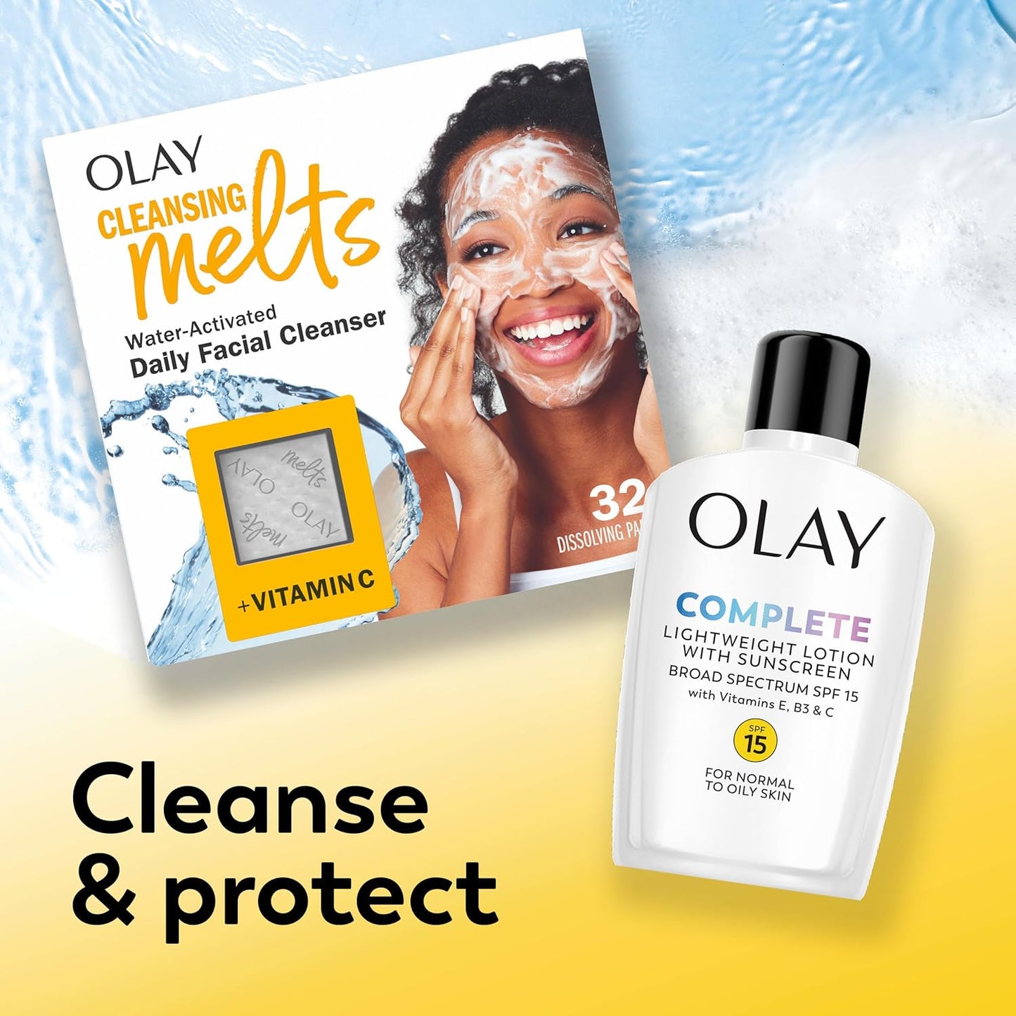 Olay Complete All Day Moisturizer with SPF 15 – Fragrance-Free Sensitive Skin Safe Daily Face Lotion