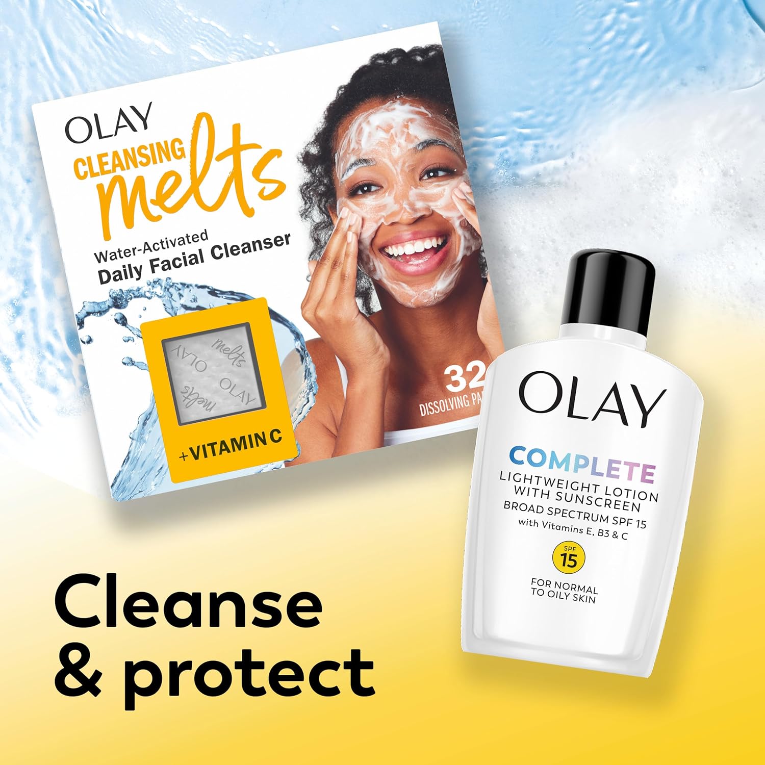 Olay Complete All Day Moisturizer with SPF 15 – Fragrance-Free Sensitive Skin Safe Daily Face Lotion