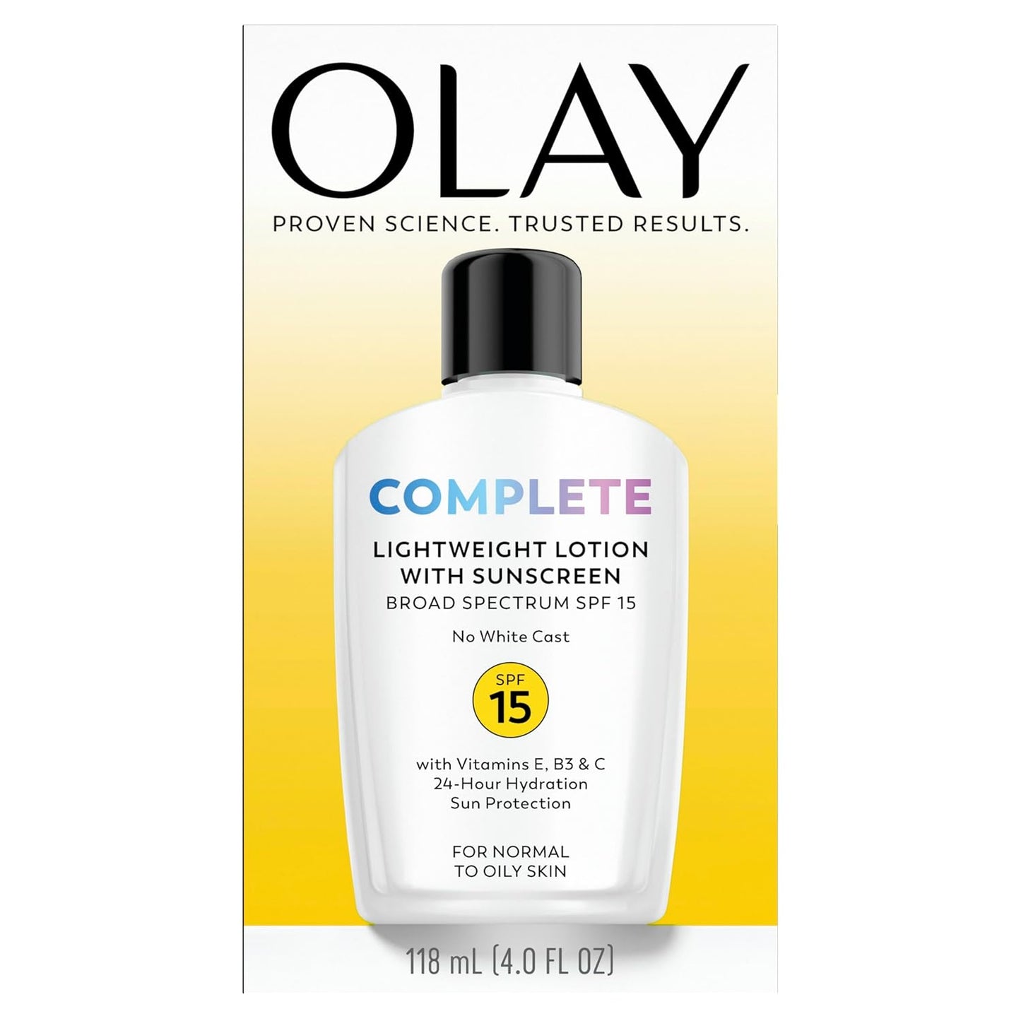 Olay Complete All Day Moisturizer with SPF 15 – Fragrance-Free Sensitive Skin Safe Daily Face Lotion