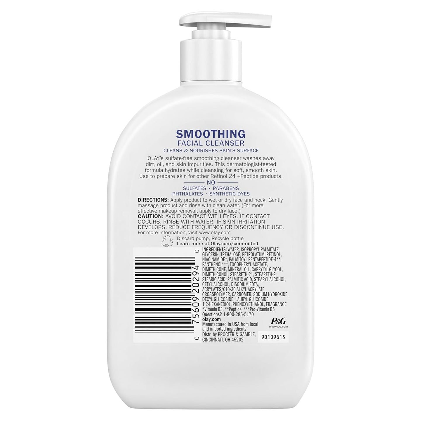 Olay Essential Face Cleanser – Unscented, Sulfate-Free Cream for Simplified Skincare
