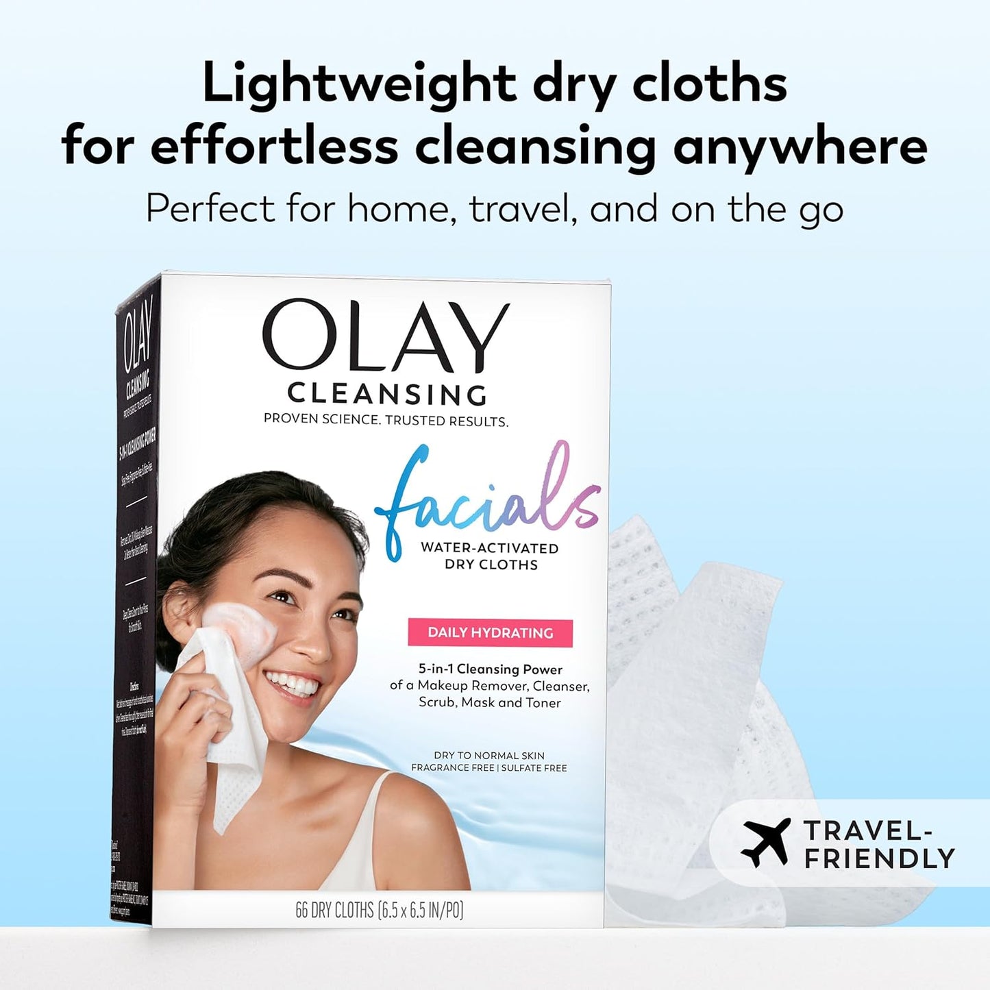 Olay Essentials Facial Wipes – All-in-One Cleanser for Uncluttered Skincare