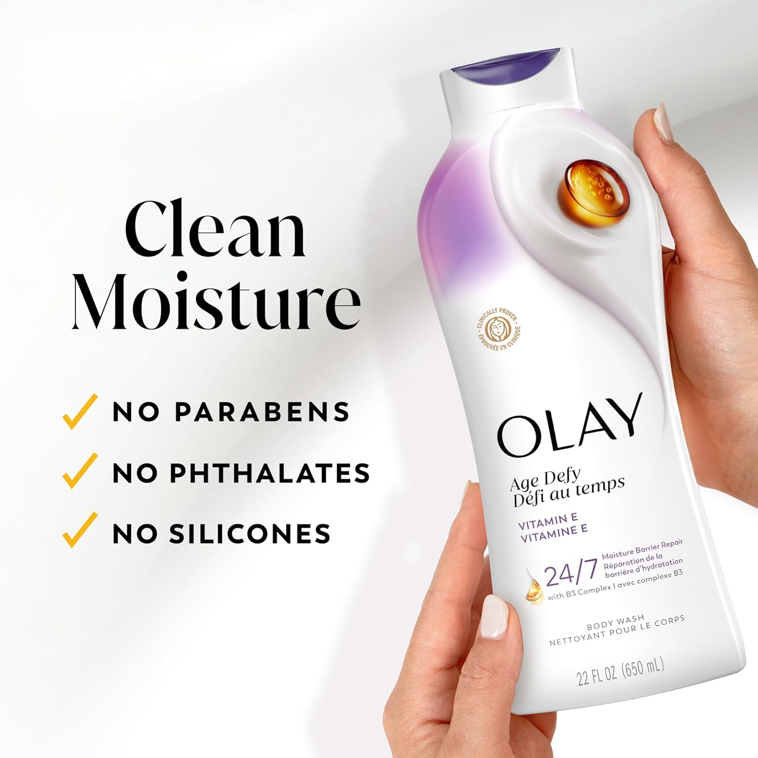 Olay Premium Body Wash for Women – Elegant Anti-Aging Cleanser with Vitamin Complex (Pack of 4)